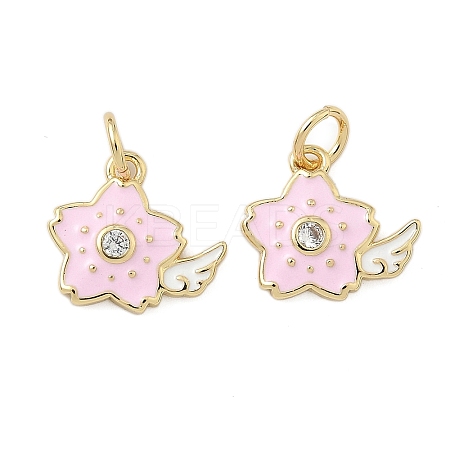 Brass Micro Pave Cubic Zirconia Pendants KK-P325-42G-1