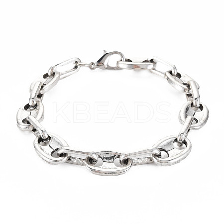 Alloy Coffee Bean Chain Bracelet for Men Women BJEW-N015-012-1