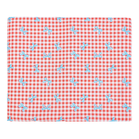 Bowknot & Tartan Pattern Cotton Fabric DIY-WH0890-31A-1