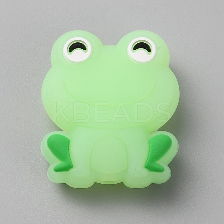 Frog Luminous Food Grade Eco-Friendly Silicone Beads SIL-WH0003-12C-1