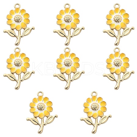 8Pcs Alloy Enamel Pendants ENAM-YW0002-31H-1