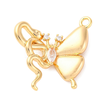 Brass Rhinestone Pendants KK-E793-25G-1