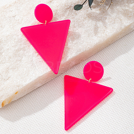 Triangle Acrylic Dangle Stud Earrings FS-WG90AB3-03-1