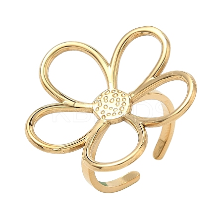 304 Stainless Steel Cuff Open Rings for Women RJEW-P180-04G-1