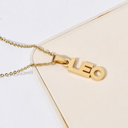 304 Stainless Steel Word Constellation Pendant Necklaces FS-WGAAB2A-09-1