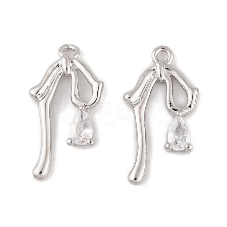 Brass Micro Pave Clear Cubic Zirconia Pendants LS-KK-L212-06P-1
