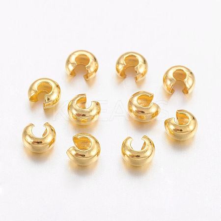Brass Crimp Beads Covers X-KK-H289-NFG-NF-1