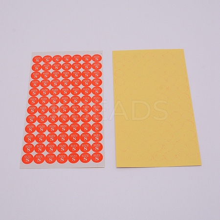 Size S Clothing Size Round Sticker Labels DIY-WH0209-86G-1