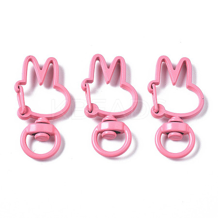 Spray Painted Eco-Friendly Alloy Swivel Snap Hooks Clasps PALLOY-T080-12J-NR-1