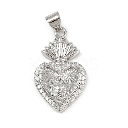 Brass Micro Pave Cubic Zirconia Pendants KK-P323-11U-P02-1