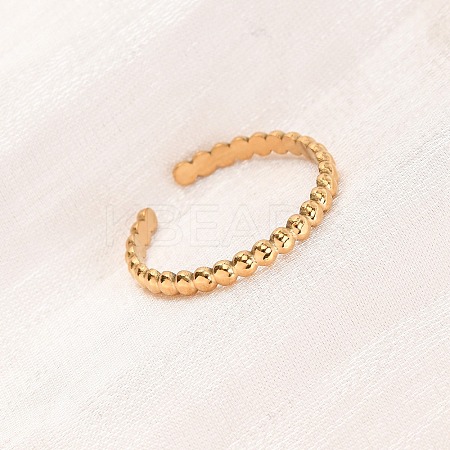 304 Stainless Steel Open Cuff Rings for Women RJEW-K309-11A-G-1