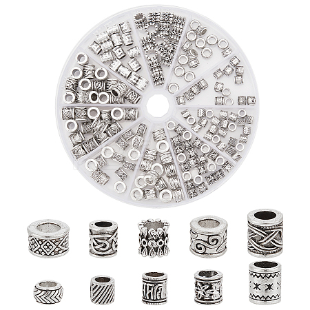 160pcs 10 Style Tibetan Style Alloy European Beads FIND-PH0010-69-1