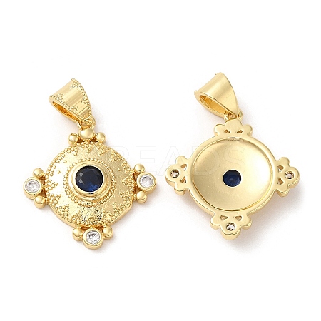 Brass Micro Pave Cubic Zirconia Pendants KK-M246-30G-1