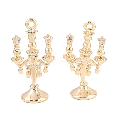 Brass Micro Pave Cubic Zirconia Pendants KK-L261-13G-1