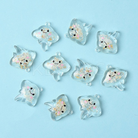 10Pcs Luminous Transparent Resin Pendants RESI-YW0004-44C-1