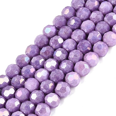 Anti-Tarnish Electroplate Glass Beads Strands EGLA-T021-6mm-15-14-1