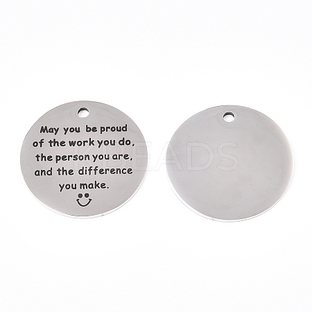 Non-Tarnish 201 Stainless Steel Pendants STAS-T064-38P-28-1