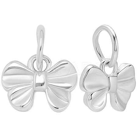 3Pcs 925 Sterling Silver Bowknot Charms STER-BBC0008-41-1