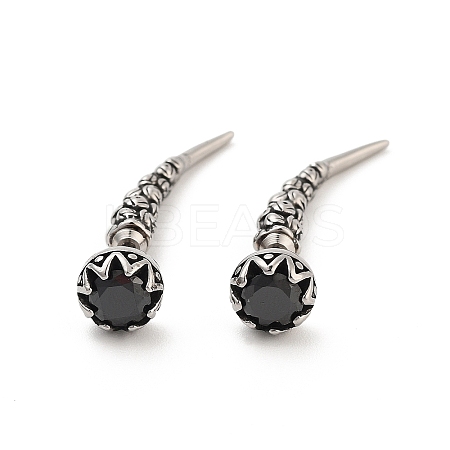 Rose Flower 316 Surgical Stainless Steel Pave Cubic Zirconia Ear False Plugs for Women EJEW-Z050-45D-AS-1