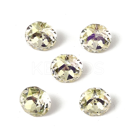 Glass Rhinestone Cabochons GLAA-A018-8mm-001GY-1