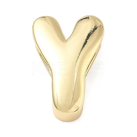 Brass Initial Beads KK-B167-27G-01Y-1