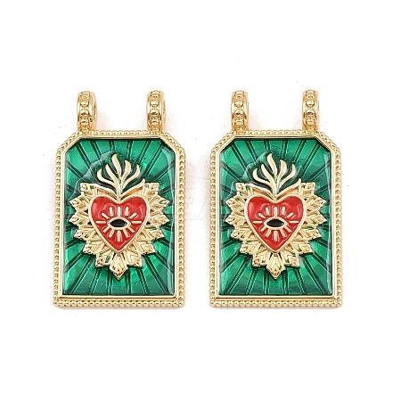 Brass Enamel Pendants X-KK-B157-28C-G-1
