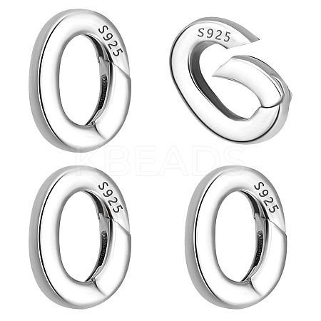 4Pcs 925 Sterling Silver Spring Gate Rings STER-PH0001-53-1