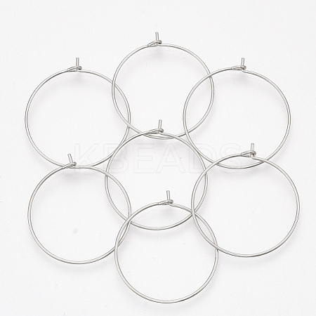 304 Stainless Steel Hoop Earring Findings STAS-T047-17-1