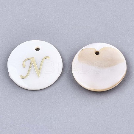 Natural Freshwater Shell Pendants SHEL-N027-04N-1