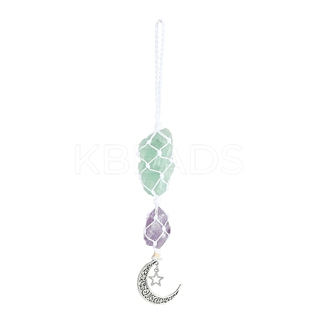 Nuggets Natural Gemstone Pocket Pendant Decorations HJEW-JM00994-02-1