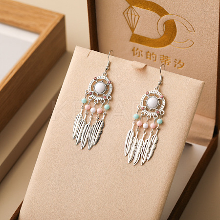 Alloy Resin Dangle Earrings FS-WG73BC7-03-1