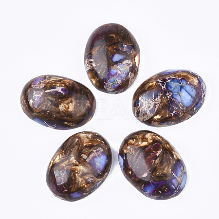 Assembled Synthetic Imperial Jasper and Bronzite  Cabochons G-S329-080A-1
