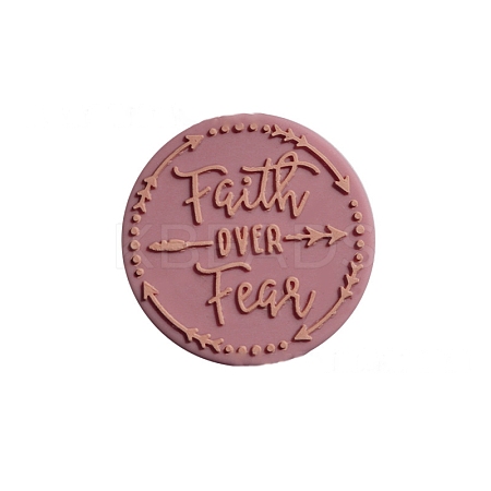 English Letter Faith Over Fear Food Grade Eco-Friendly Silicone Focal Beads PW-WG87009-02-1