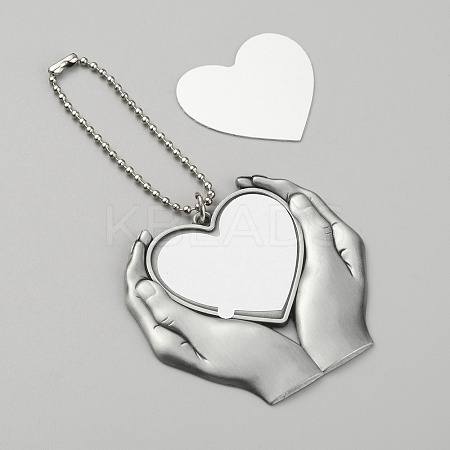 Zinc Alloy Heat Transfer Sublimation Blank Pendant Decorations AJEW-WH0324-20P-1