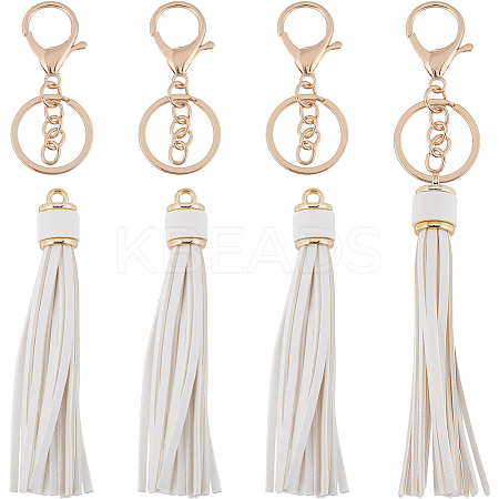 DIY PU Leather Tassels Keychain Kits DIY-SC0026-20C-1
