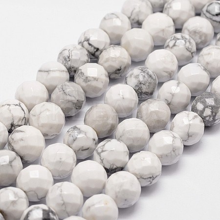 Natural Howlite Beads Strands G-G736-25-6mm-1