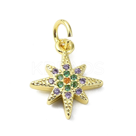 Brass Micro Pave Colorful Cubic Zirconia Pendants KK-H475-19G-09-1