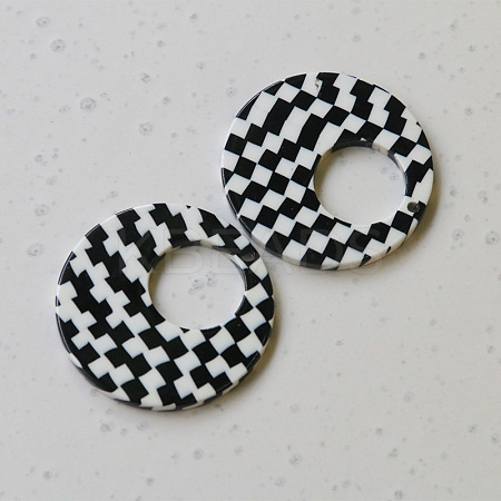 Acrylic Plaid Charm FIND-SZC0010-431-1