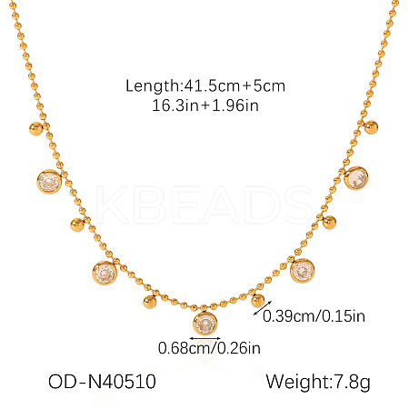 304 Stainless Steel Pave Clear Cubic Zirconia Pendant Necklaces WG6D3B0-01-1