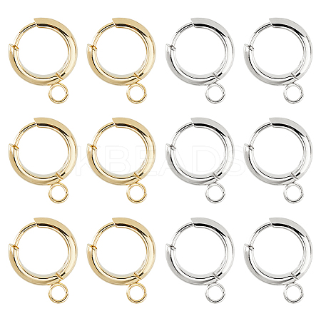 201 Stainless Steel Huggie Hoop Earring Findings FIND-DC0006-43A-1