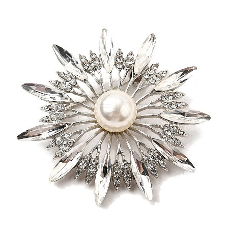 Sunflower Rhinestone Brooch Pins JEWB-A029-01S-01-1-1