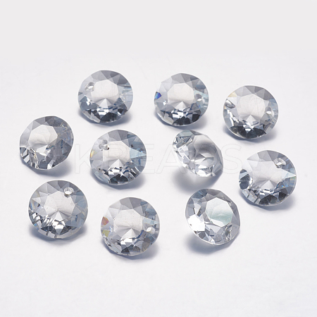 Faceted Glass Rhinestone Charms RGLA-F051-8mm-001BS-1