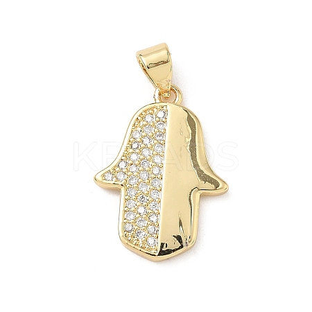 Brass Micro Pave Cubic Zirconia Pendants KK-D426-15A-G-1
