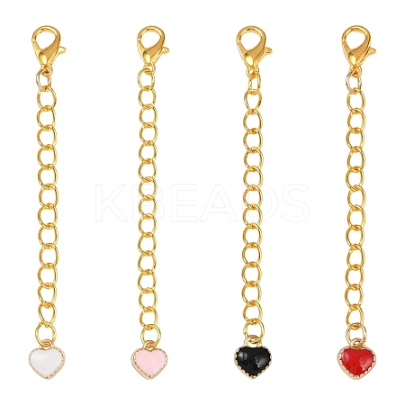 20Pcs 4 Colors Alloy Enamel Pendant Decoration HJEW-YW00070-1