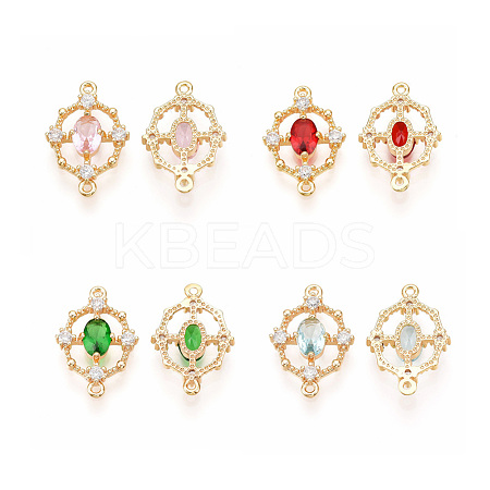 Brass Cubic Zirconia Links KK-T038-550-M-NF-1