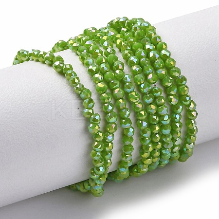 Transparent Electroplate Glass Beads Strands EGLA-H107-01A-B03-1