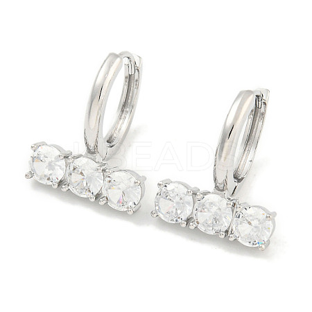 Brass Glass Earrings EJEW-S228-06P-1