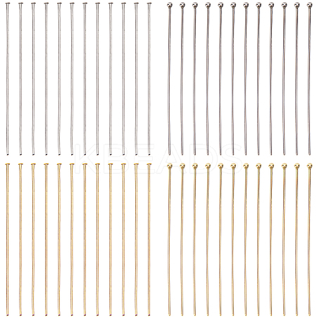 160Pcs 2 Styles 304 Stainless Steel Ball Head Pins and 160Pcs 2 Styles Flat Head Pins STAS-SC0007-74-1