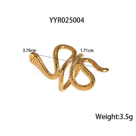 304 Stainless Steel Snake-Shaped Cuff Rings for Women LS-FT0606-4-1