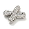 Platinum Plated Brass Micro Pave Cubic Zirconia Pendants KK-L073-001P-X-2